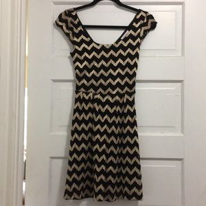 Black and Gold Chevron Dress